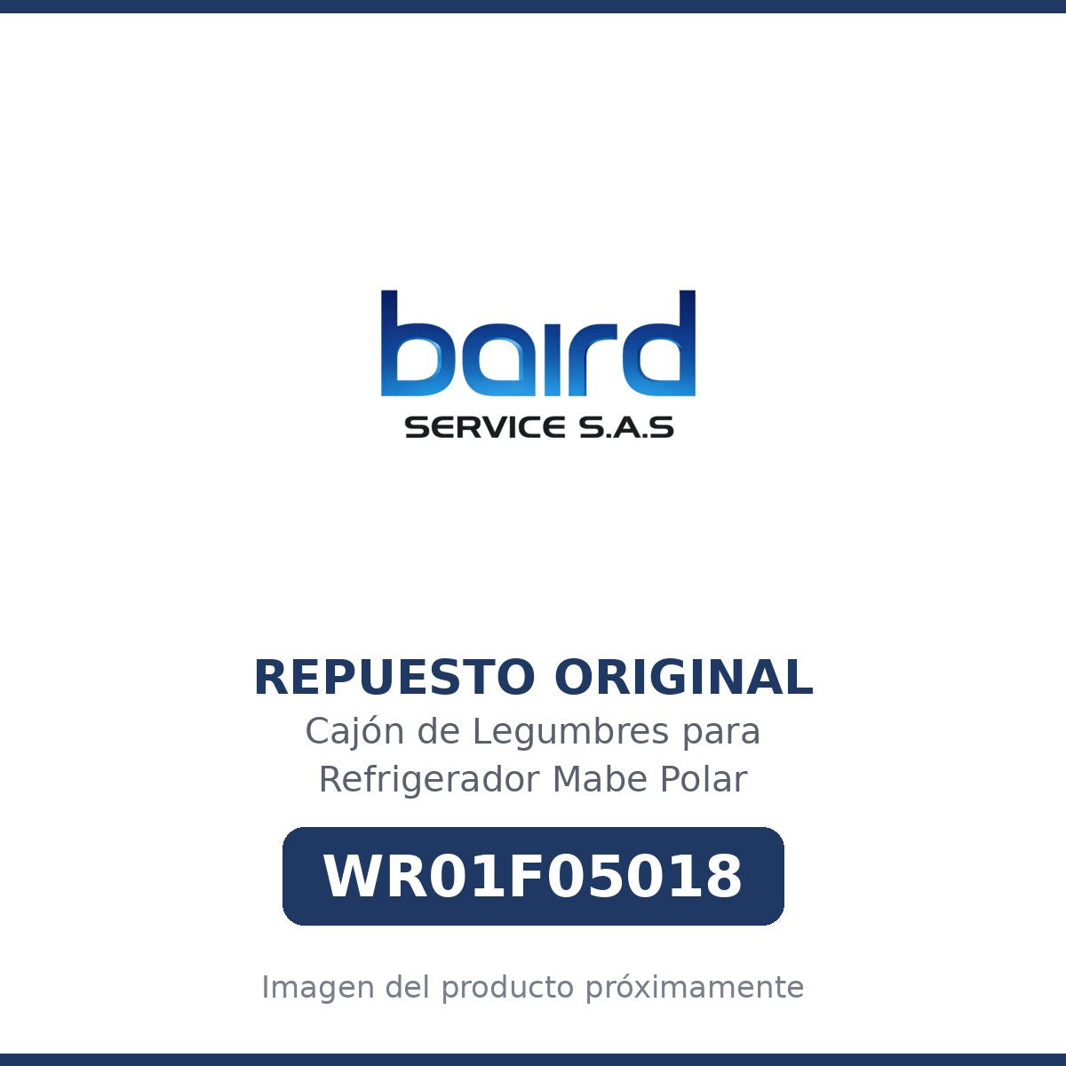 Cajón de Legumbres para Refrigerador Mabe Polar - WR01F05018 - Parte WR01F05018 MABE - Vista principal repuesto original