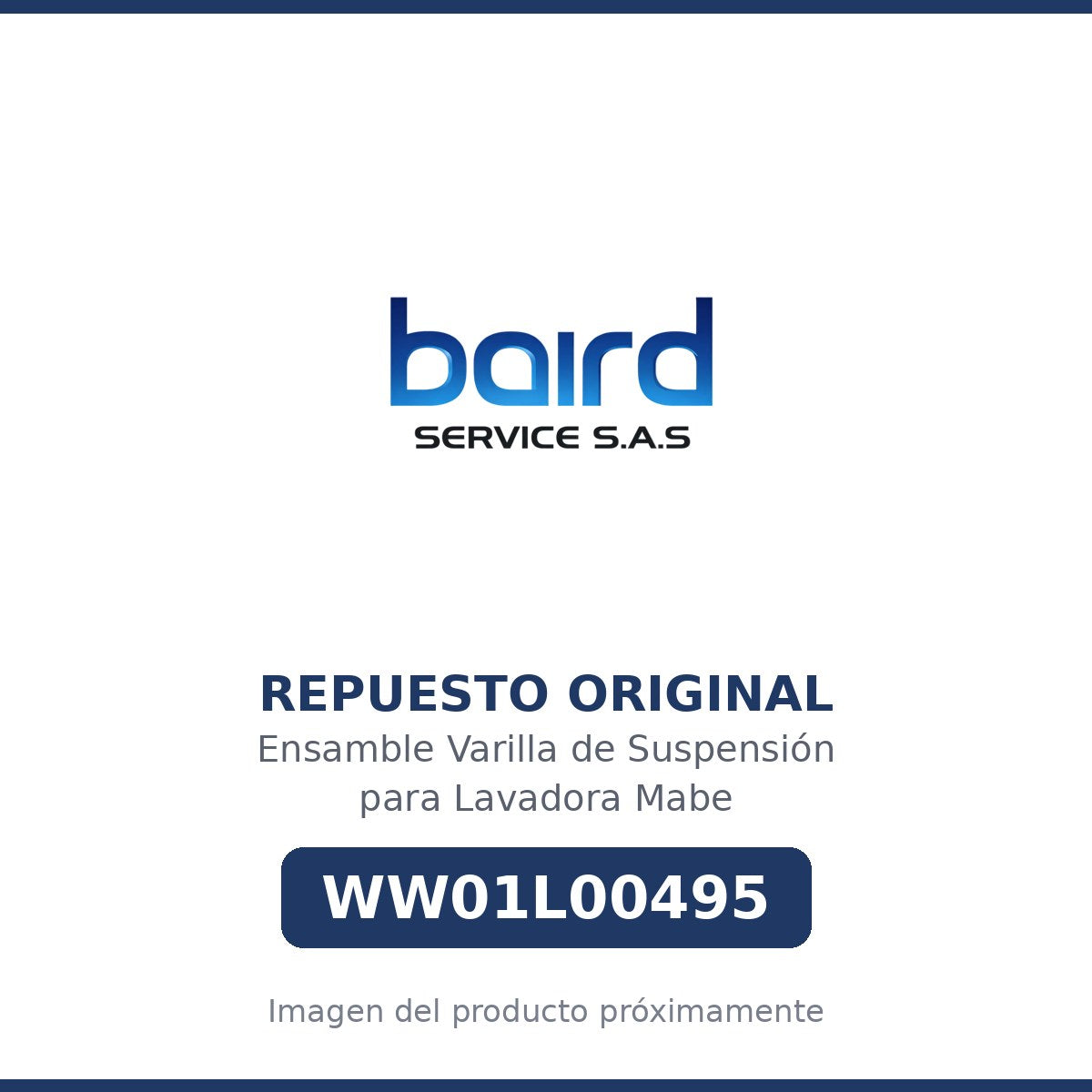Ensamble Varilla de Suspensión para Lavadora Mabe - WW01L00495 - Parte WW01L00495 MABE - Vista principal repuesto original