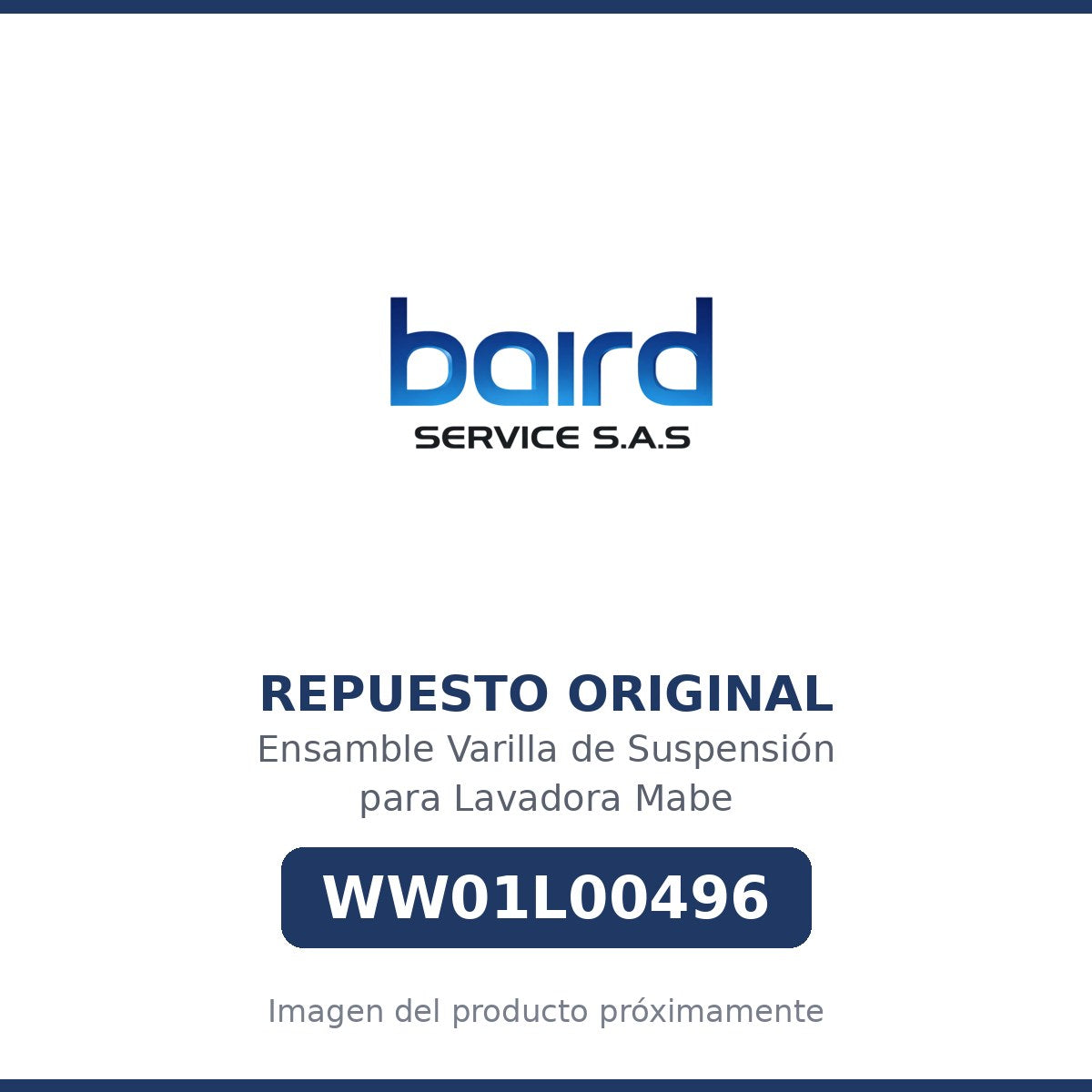 Ensamble Varilla de Suspensión para Lavadora Mabe - WW01L00496 - Parte WW01L00496 MABE - Vista principal repuesto original