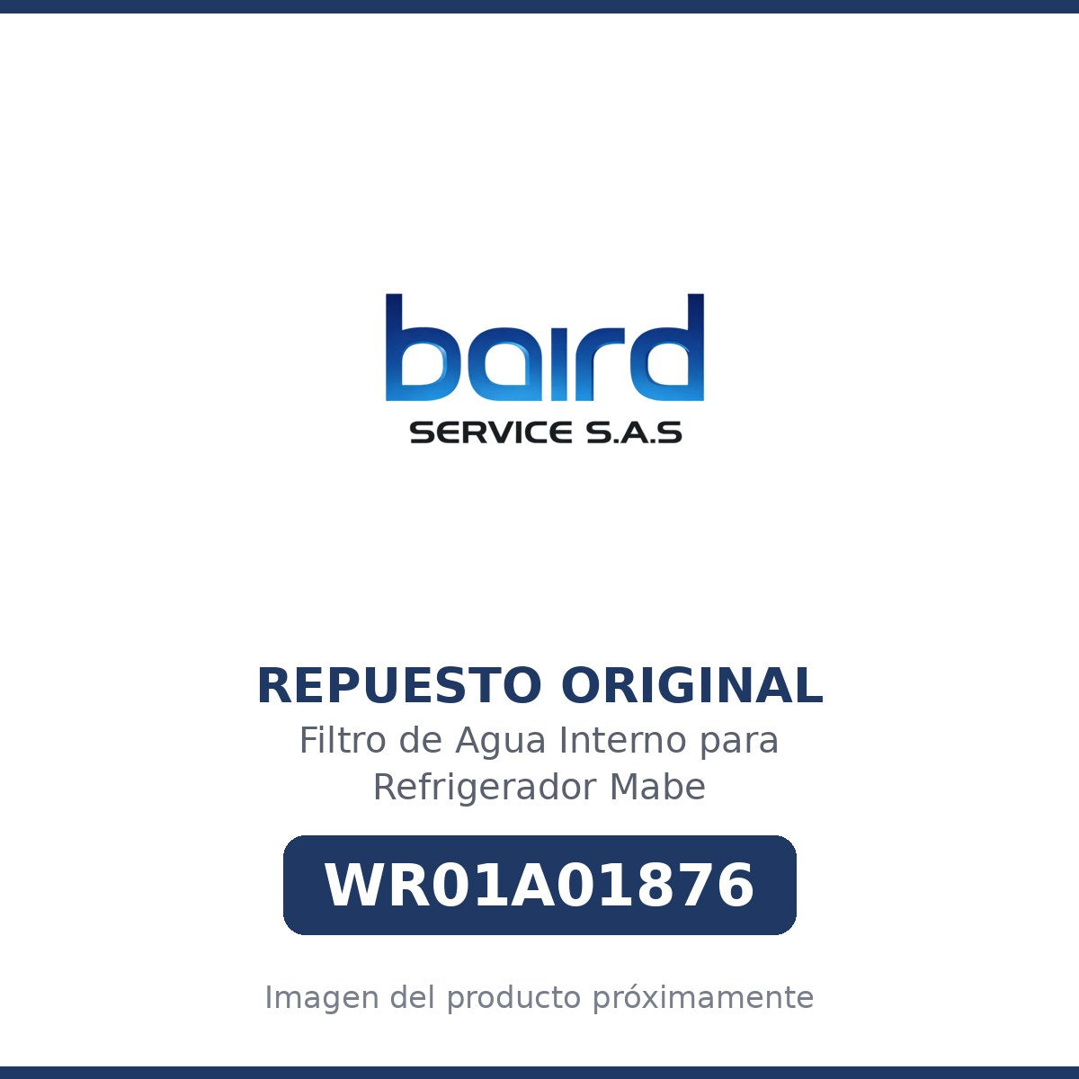 Filtro de Agua Interno para Refrigerador Mabe - WR01A01876 - Parte WR01A01876 MABE - Vista principal repuesto original