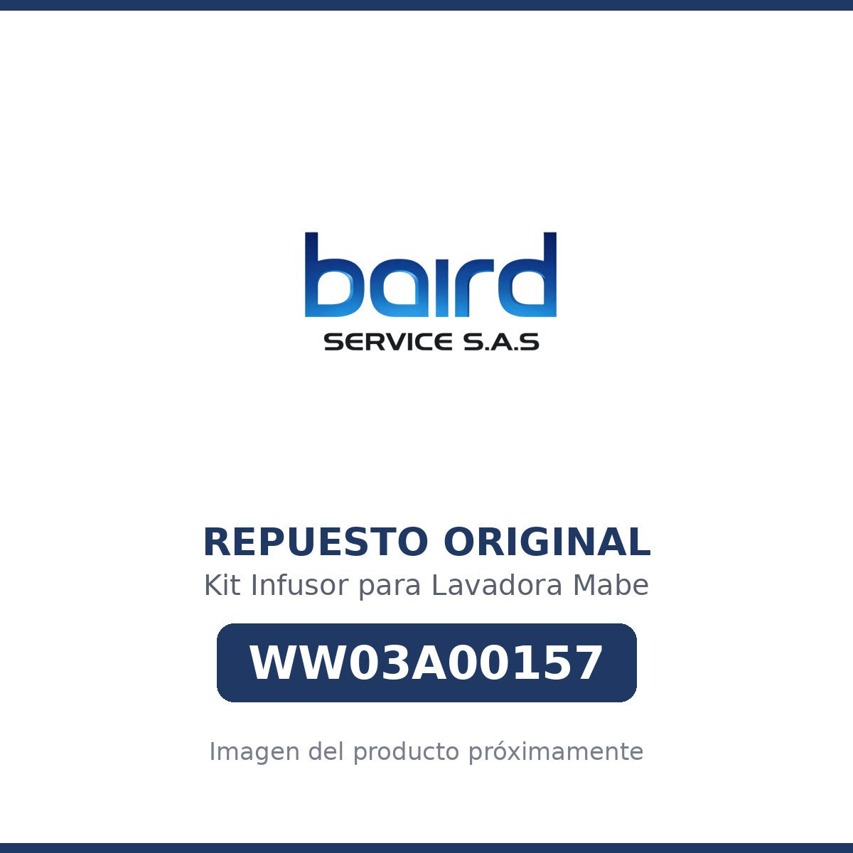 Kit Infusor para Lavadora Mabe - WW03A00157 - Parte WW03A00157 MABE - Vista principal repuesto original