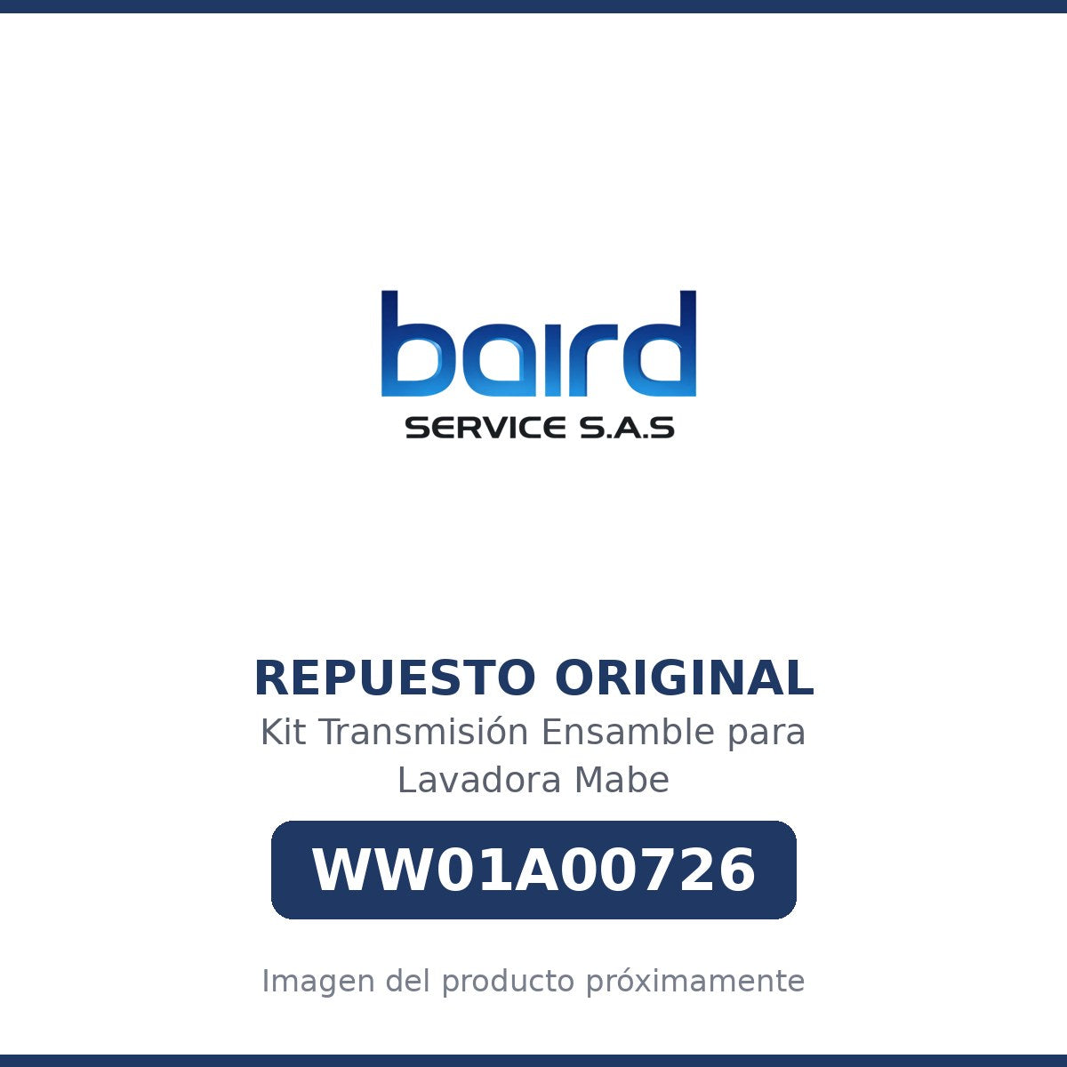 Kit Transmisión Ensamble para Lavadora Mabe - WW01A00726 - Parte WW01A00726 MABE - Vista principal repuesto original