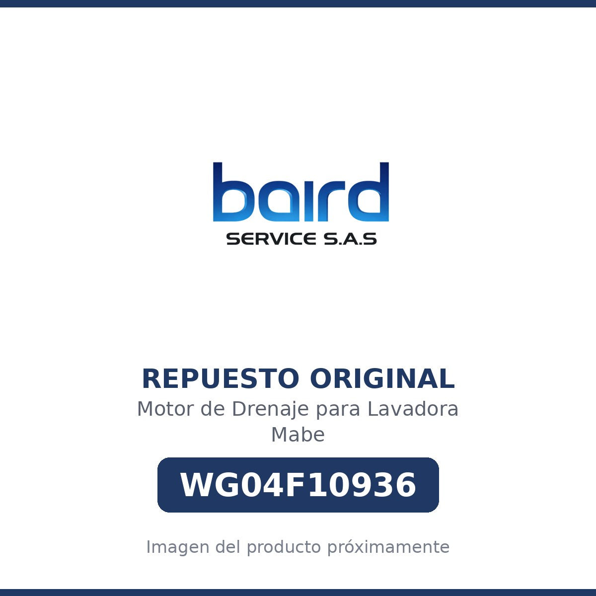 Motor de Drenaje para Lavadora Mabe - WG04F10936 - Parte WG04F10936 MABE - Vista principal repuesto original