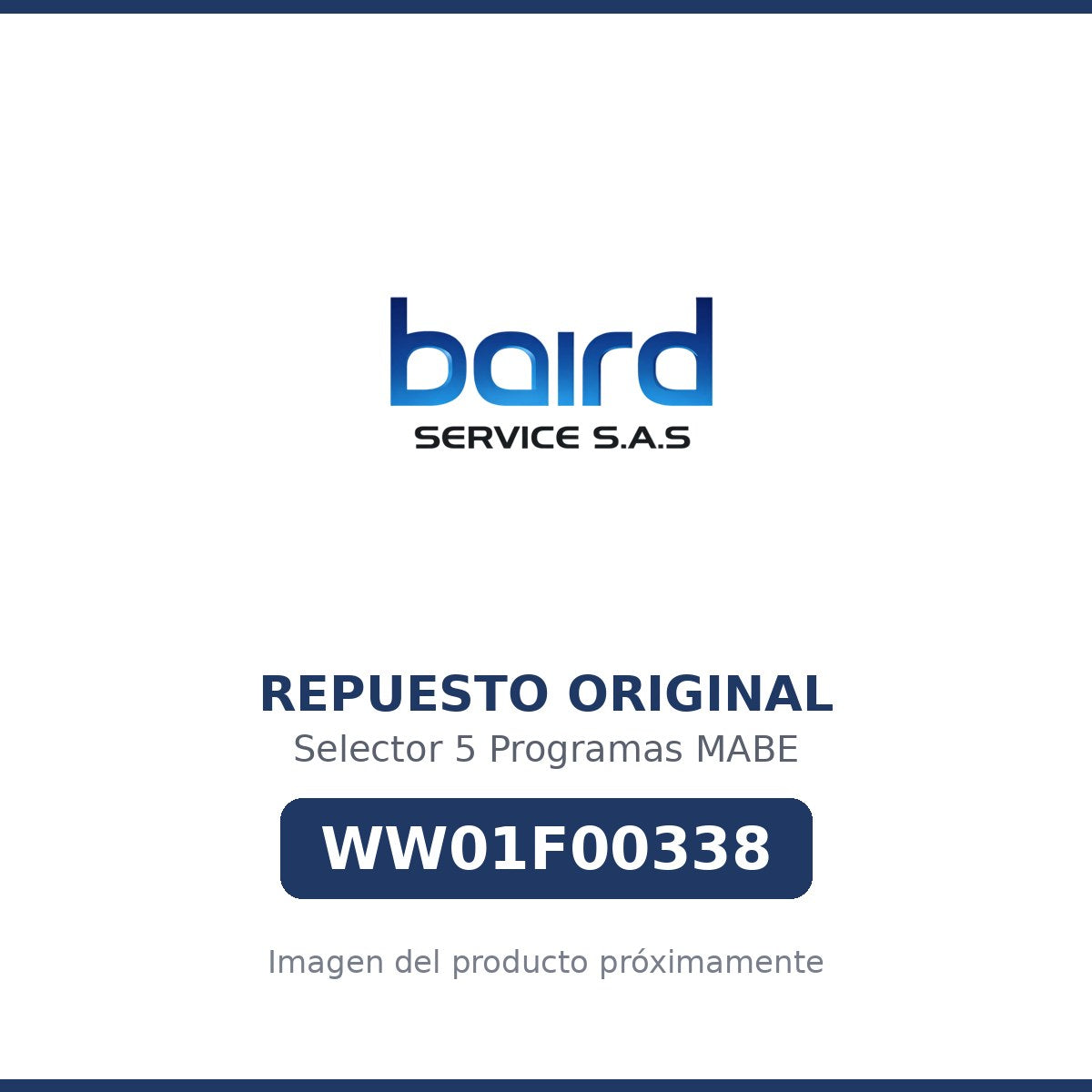 Selector 5 Programas MABE - WW01F00338 - Parte WW01F00338 MABE - Vista principal repuesto original