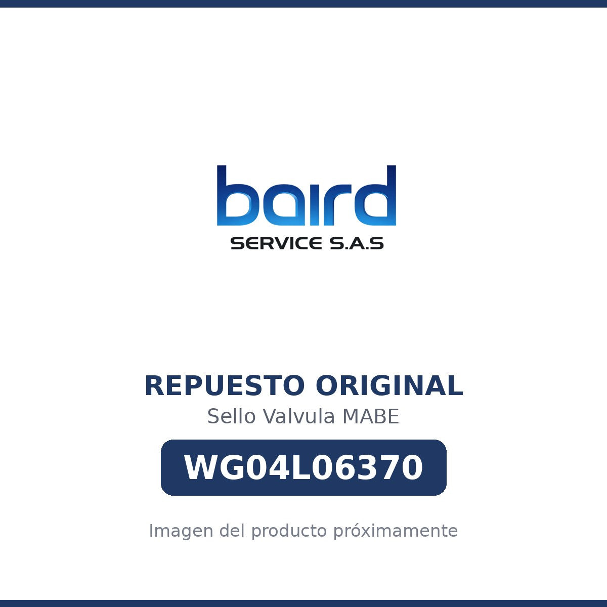 Sello Valvula MABE - WG04L06370 - Parte WG04L06370 MABE - Vista principal repuesto original