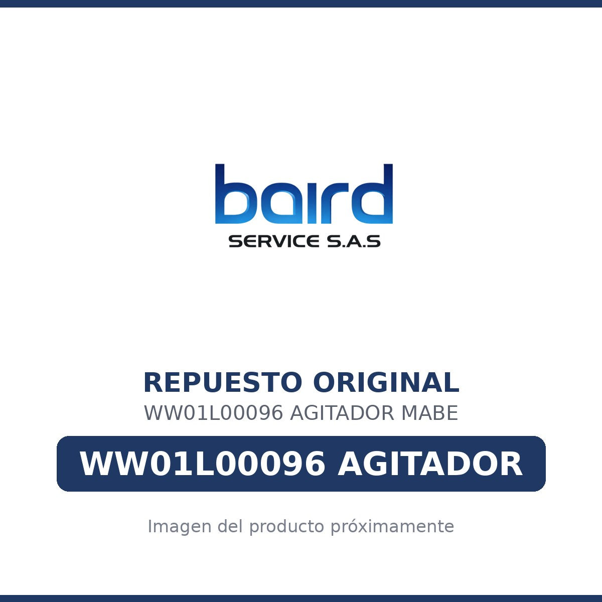 WW01L00096 AGITADOR MABE - WW01L00096 AGITADOR - Parte WW01L00096 AGITADOR MABE - Vista principal repuesto original